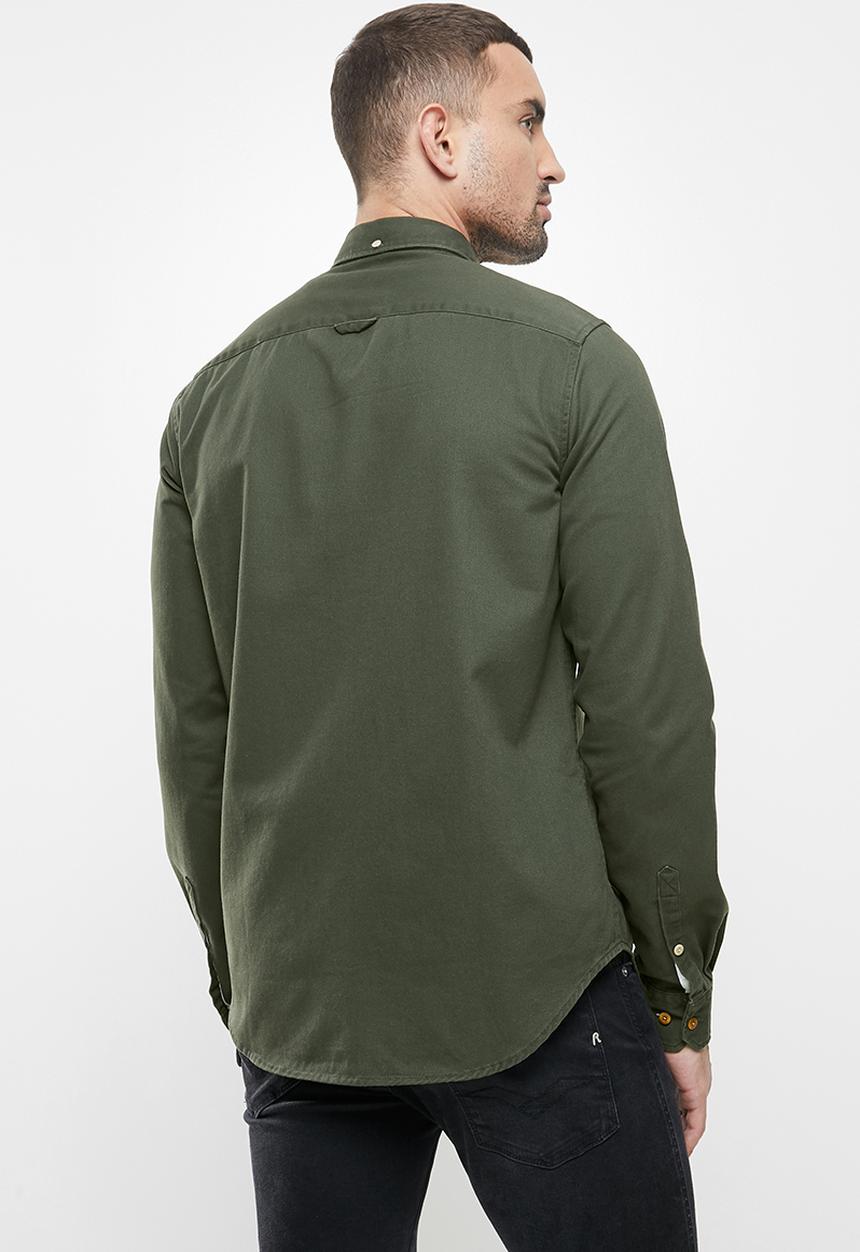 Superdry. - Classic commuter shirt - olive