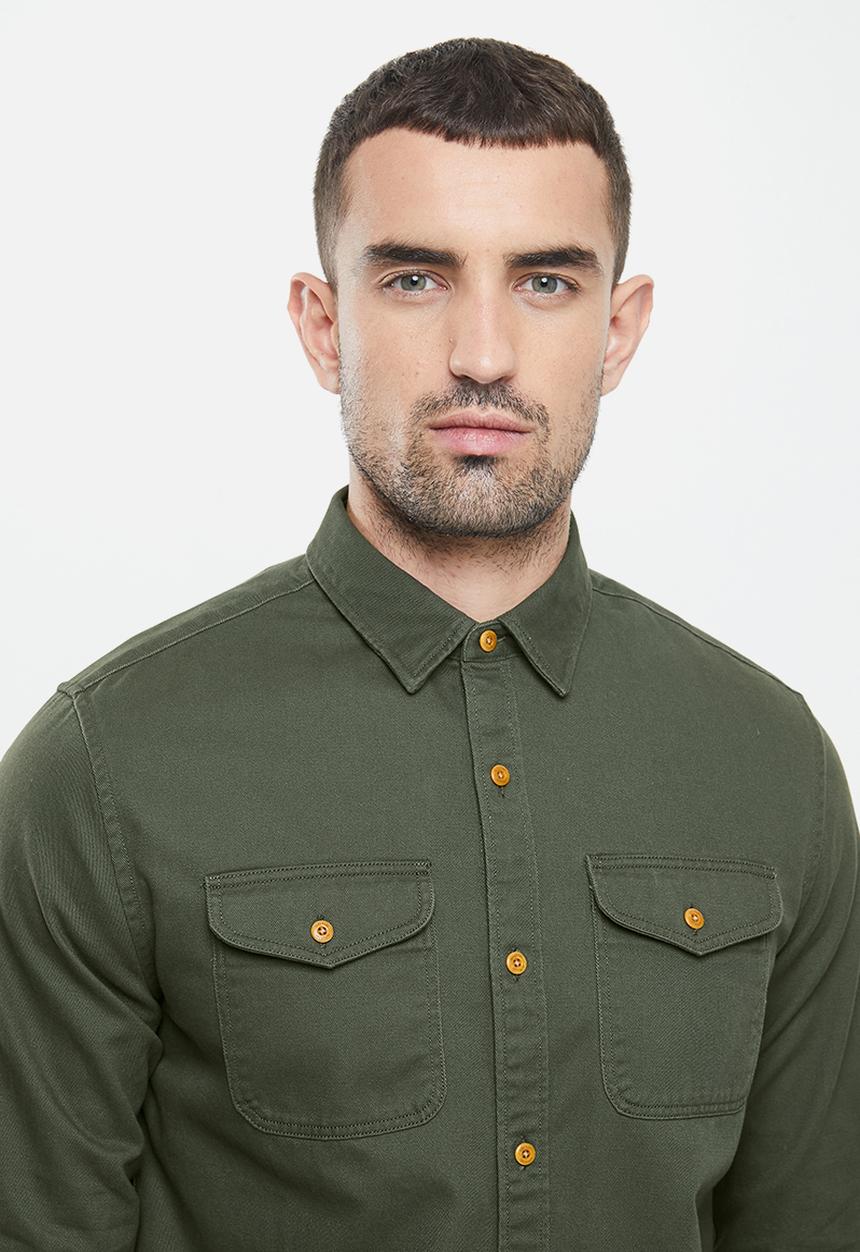 Superdry. - Classic commuter shirt - olive