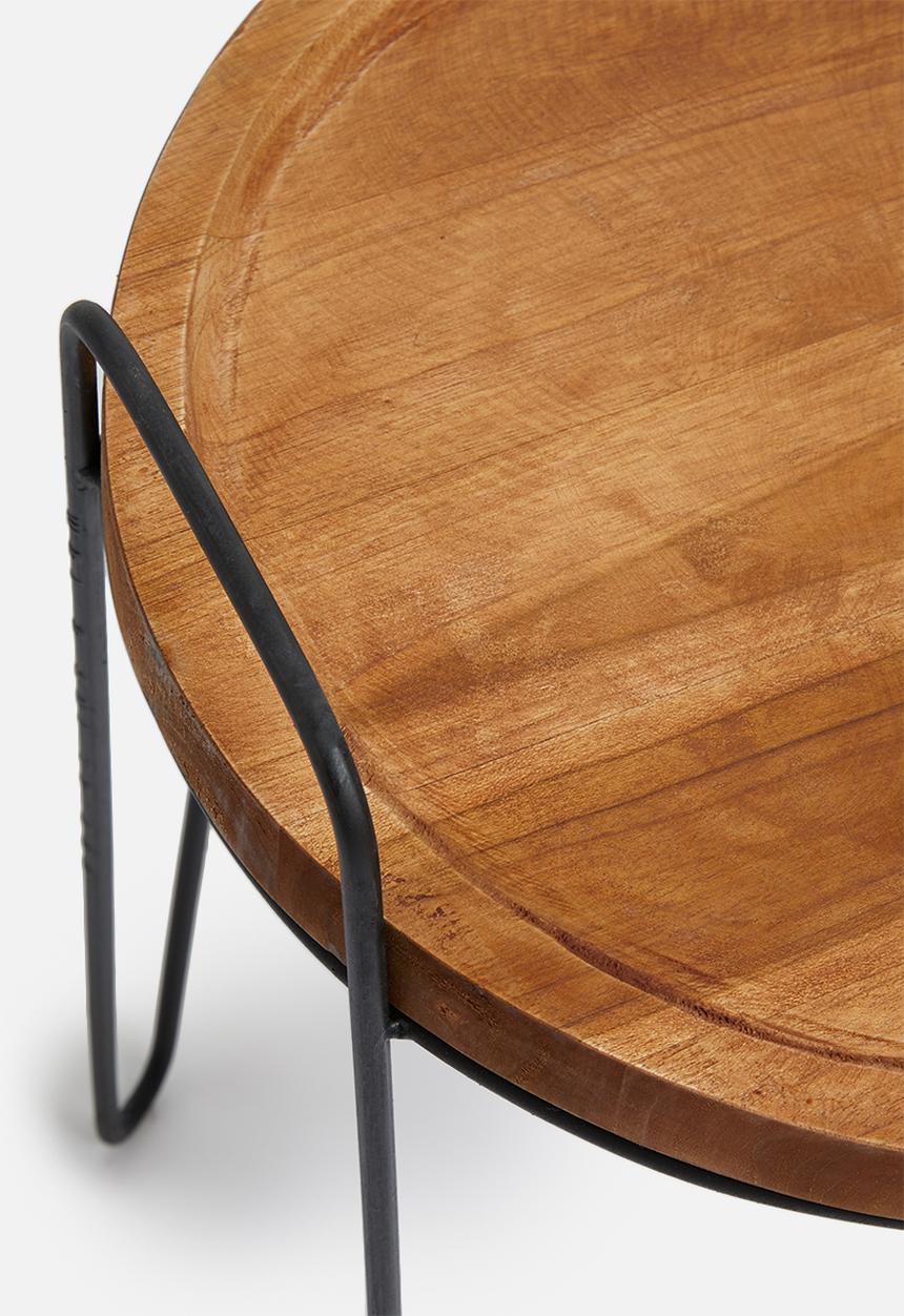 Sixth Floor - Teak set of 2 side table - black