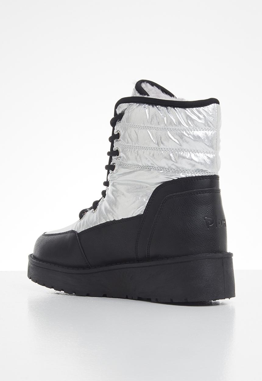 Plum - Moon snow boot - black & silver