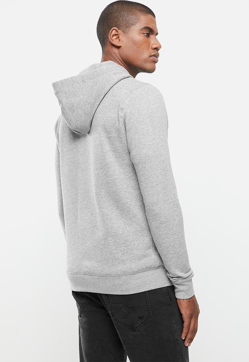 Alpha Industries - Alpha logo zip hoodie - grey melange