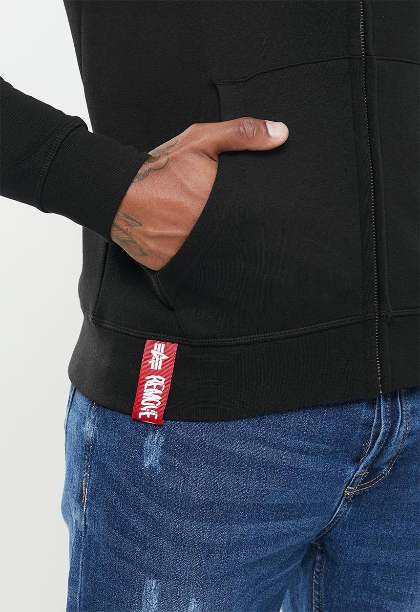 Alpha Industries - Alpha logo zip hoodie - black