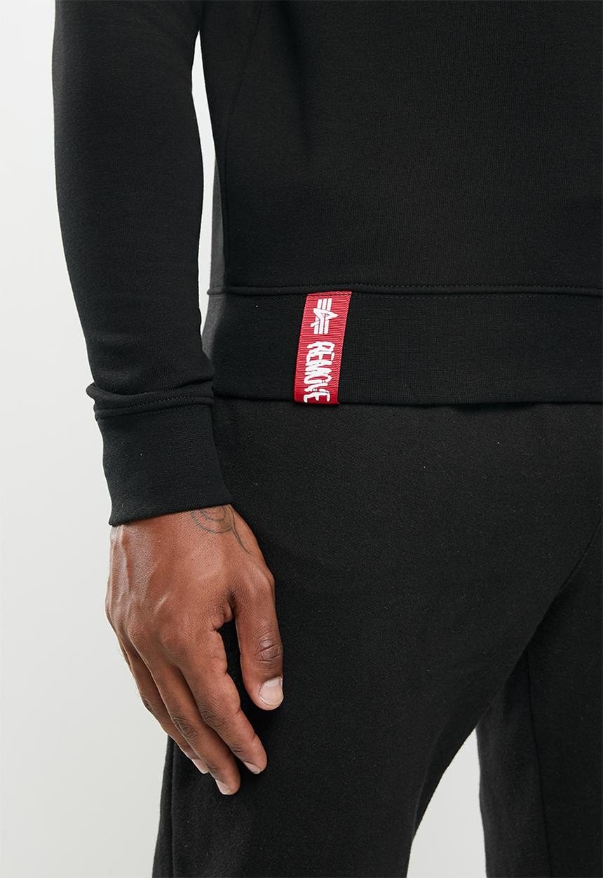 Alpha Industries - Alpha basic logo crew - black mono