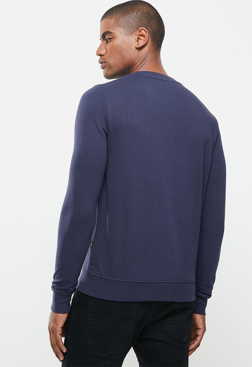 Alpha Industries - Alpha basic logo crew - navy & gold