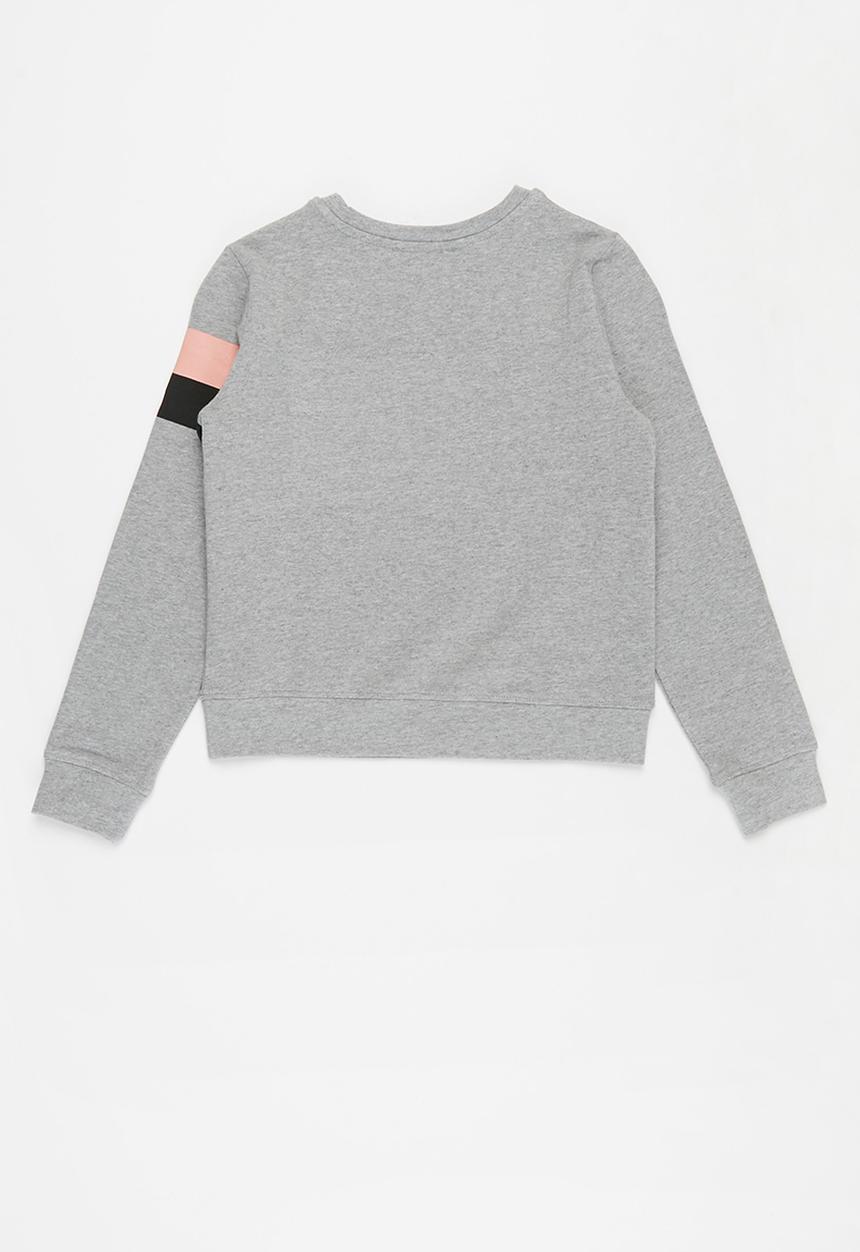 SISSY BOY - Round neck sweater with sporty logo - grey
