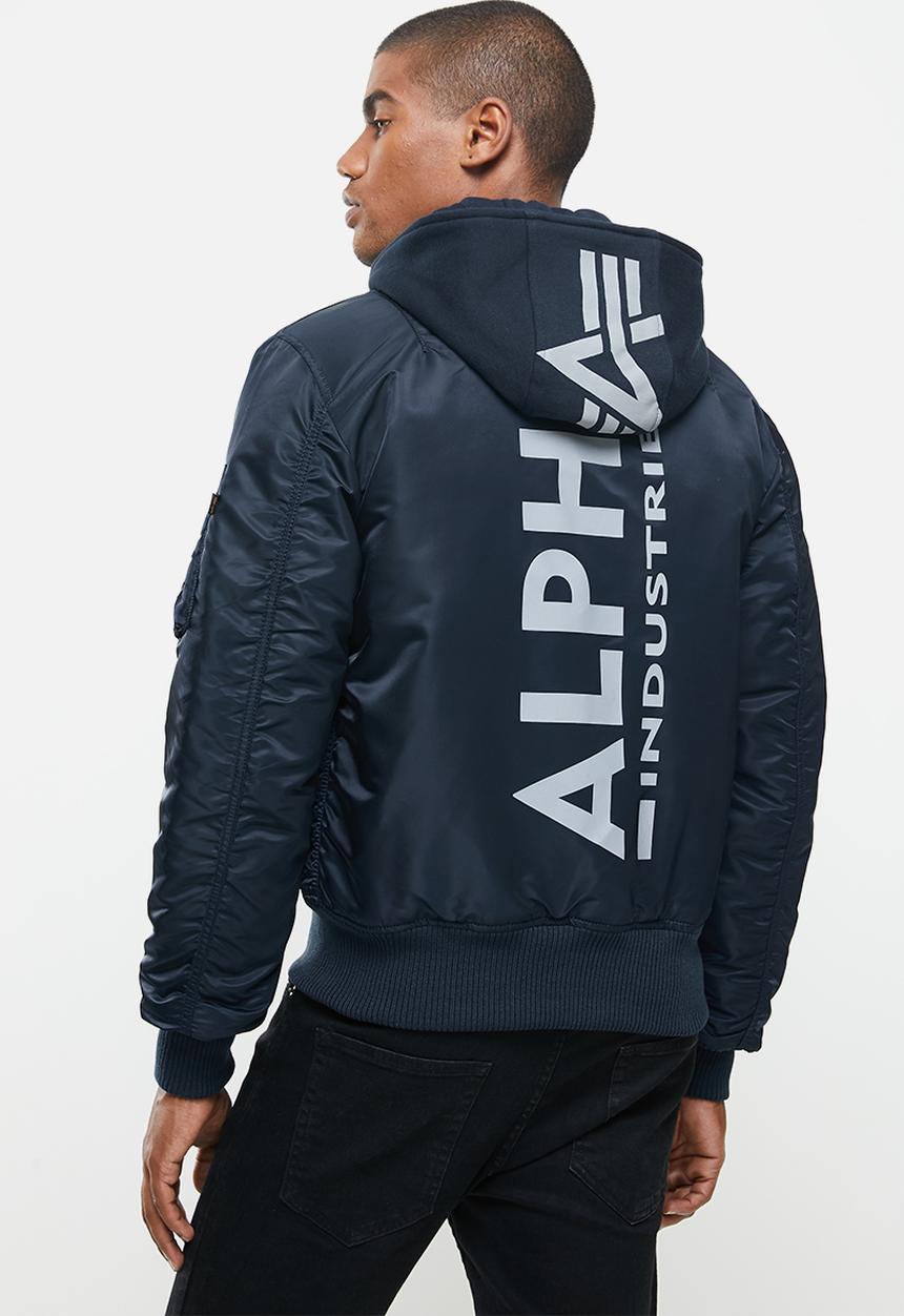 Alpha Industries - Ma-1zh back hood print jacket - rep blue & silver