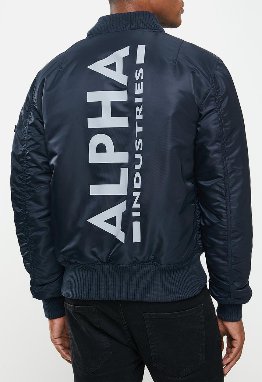 Alpha Industries - Ma-1zh back hood print jacket - rep blue & silver