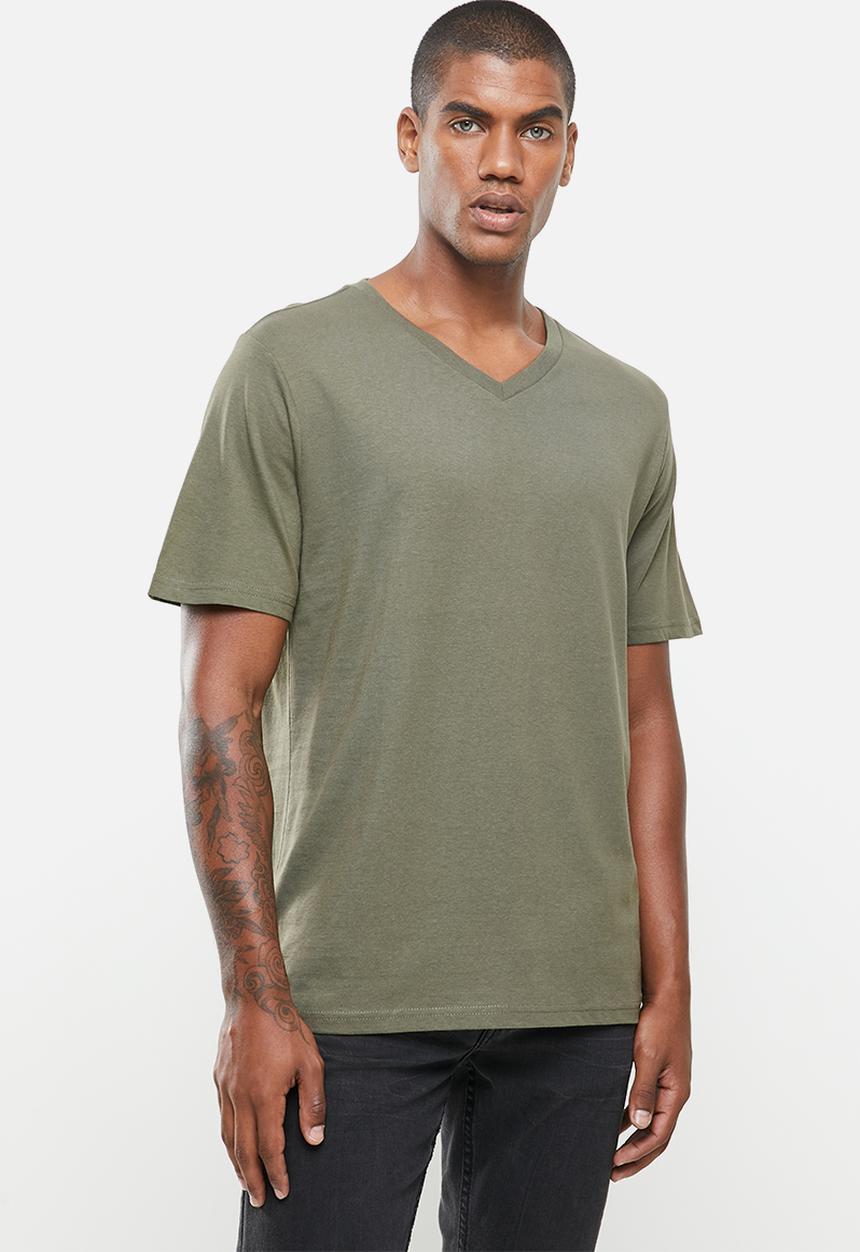 Cotton On - Essential v-neck short sleeve tee - military