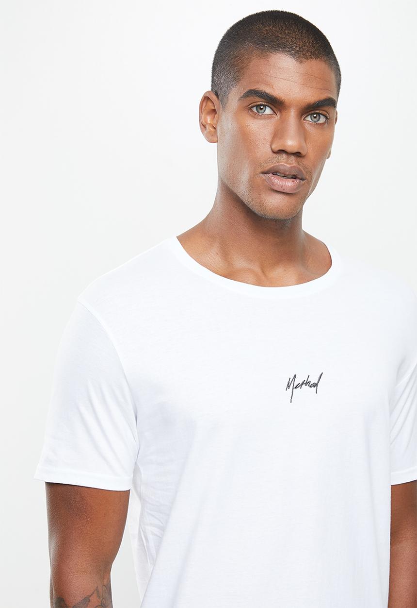 Factorie - Curved graphic T-shirt- white