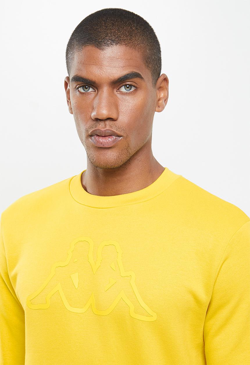 KAPPA - Logo crus sweat top - dark yellow