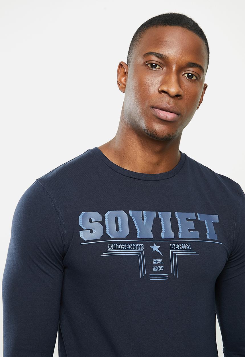 SOVIET - Provo long sleeve tee - navy