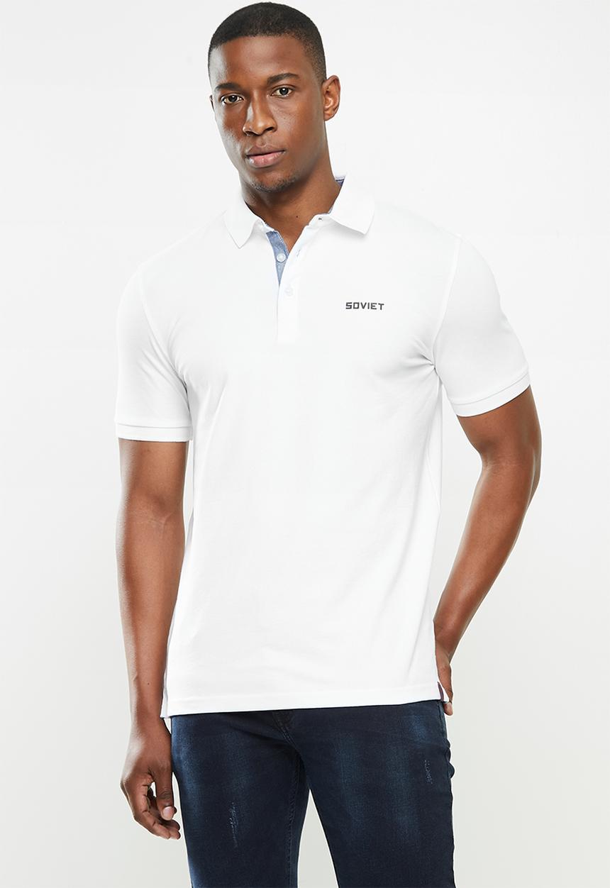 SOVIET - Koufax short sleeve golfer - white