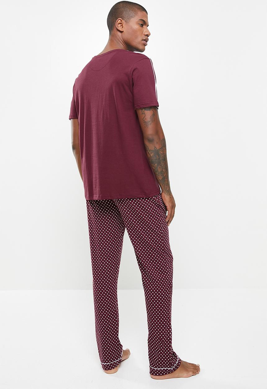 Brave Soul - Dotted loungewear - burgundy