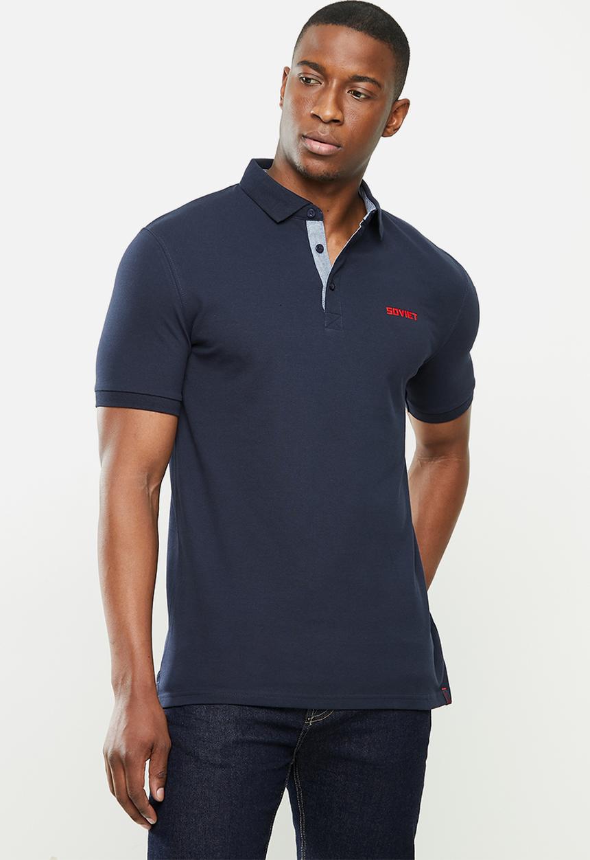 SOVIET - Koufax short sleeve golfer - navy