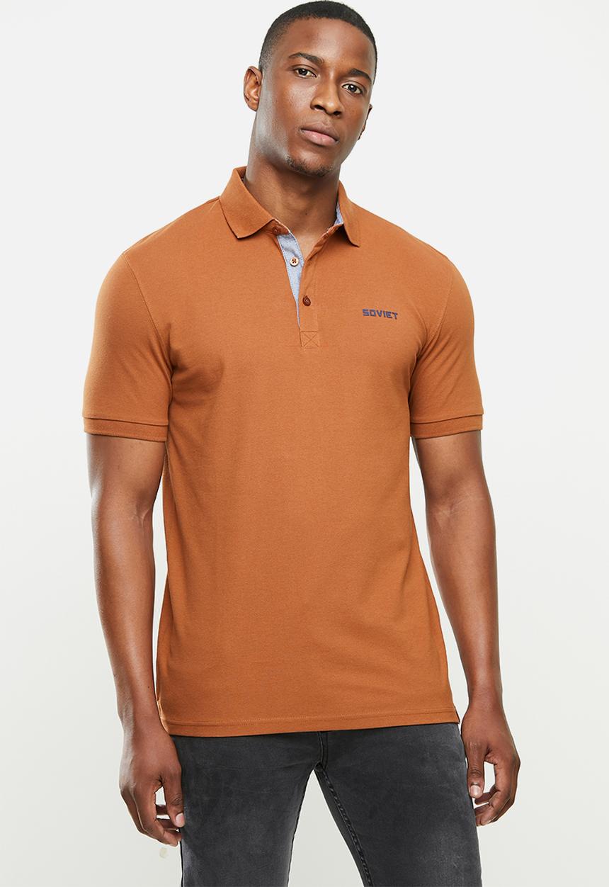 SOVIET - Koufax short sleeve golfer - burnt orange