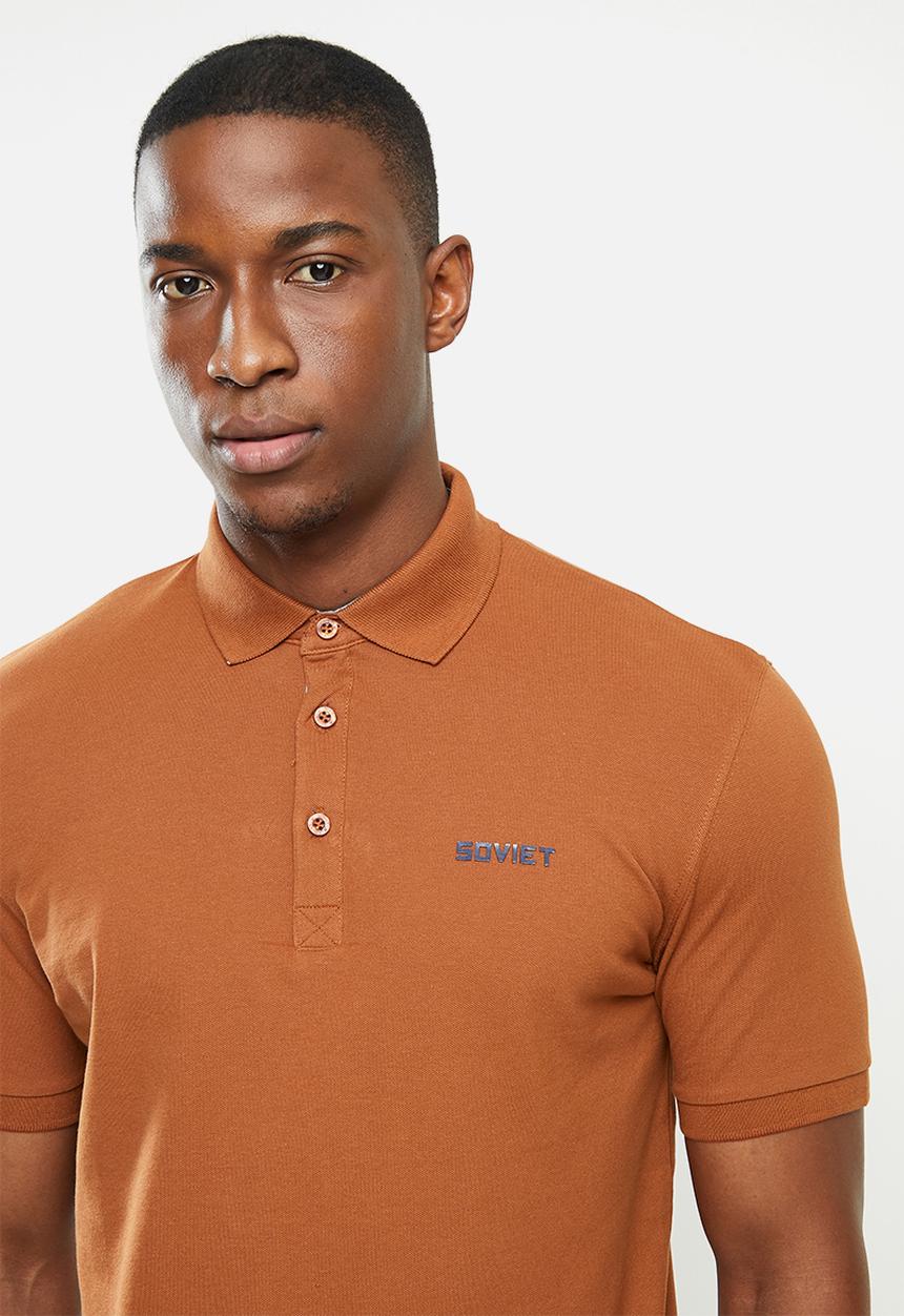SOVIET - Koufax short sleeve golfer - burnt orange