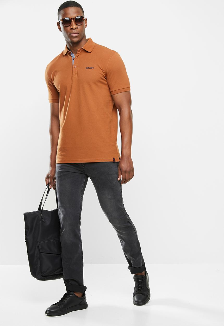 SOVIET - Koufax short sleeve golfer - burnt orange