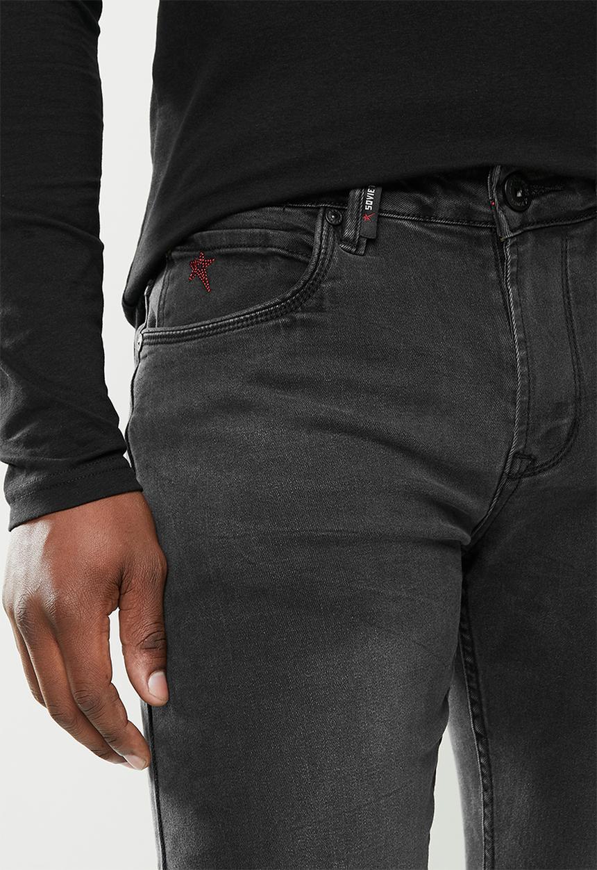 SOVIET - Lindstrom slim leg fashion denim - black