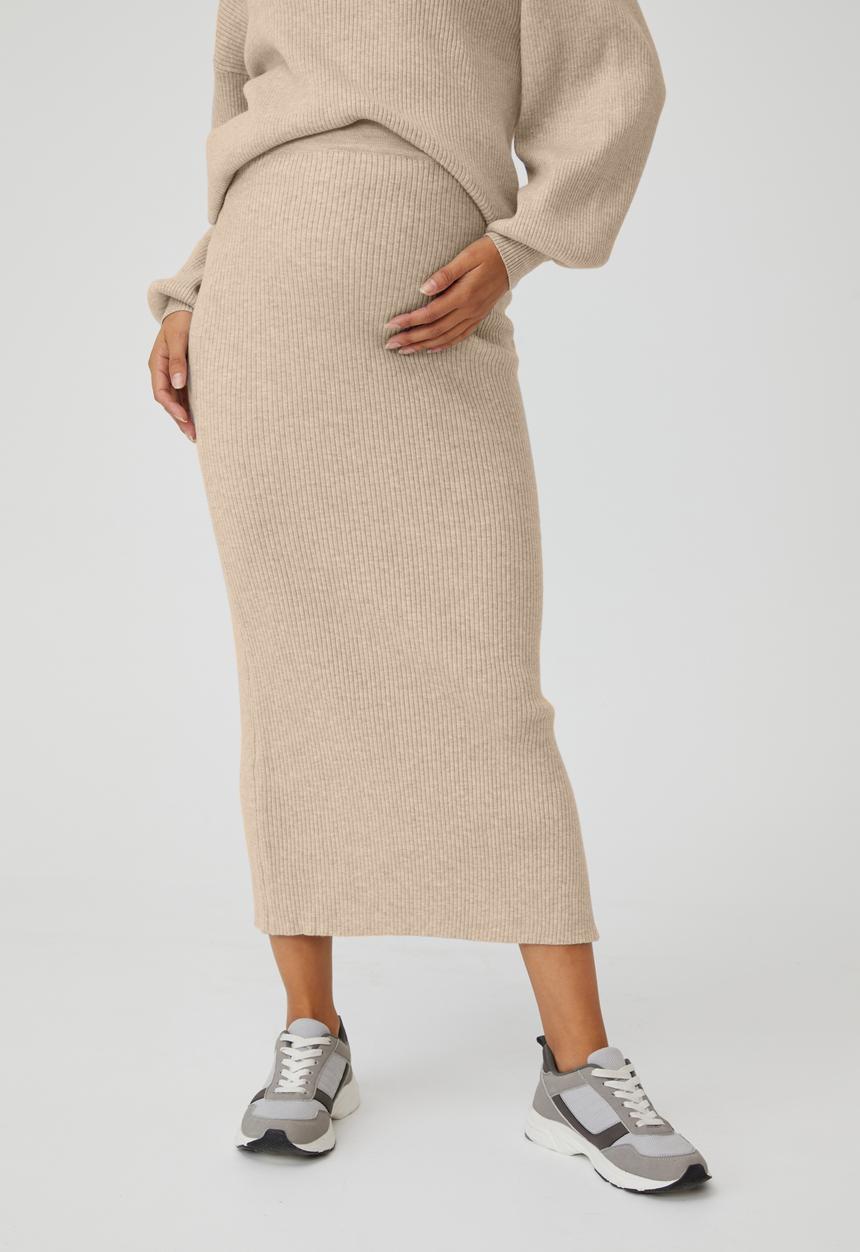 Cotton On - Maternity friendly ultimate midi skirt - taupe marle