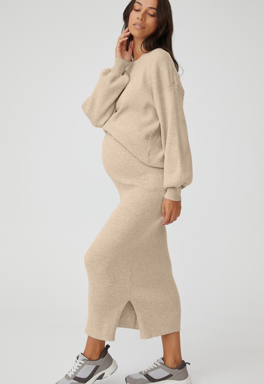 Cotton On - Maternity friendly ultimate midi skirt - taupe marle