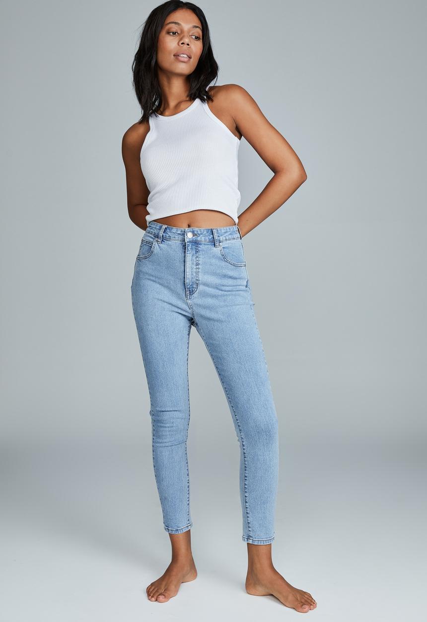 Cotton On - High rise cropped skinny jean - flynn blue