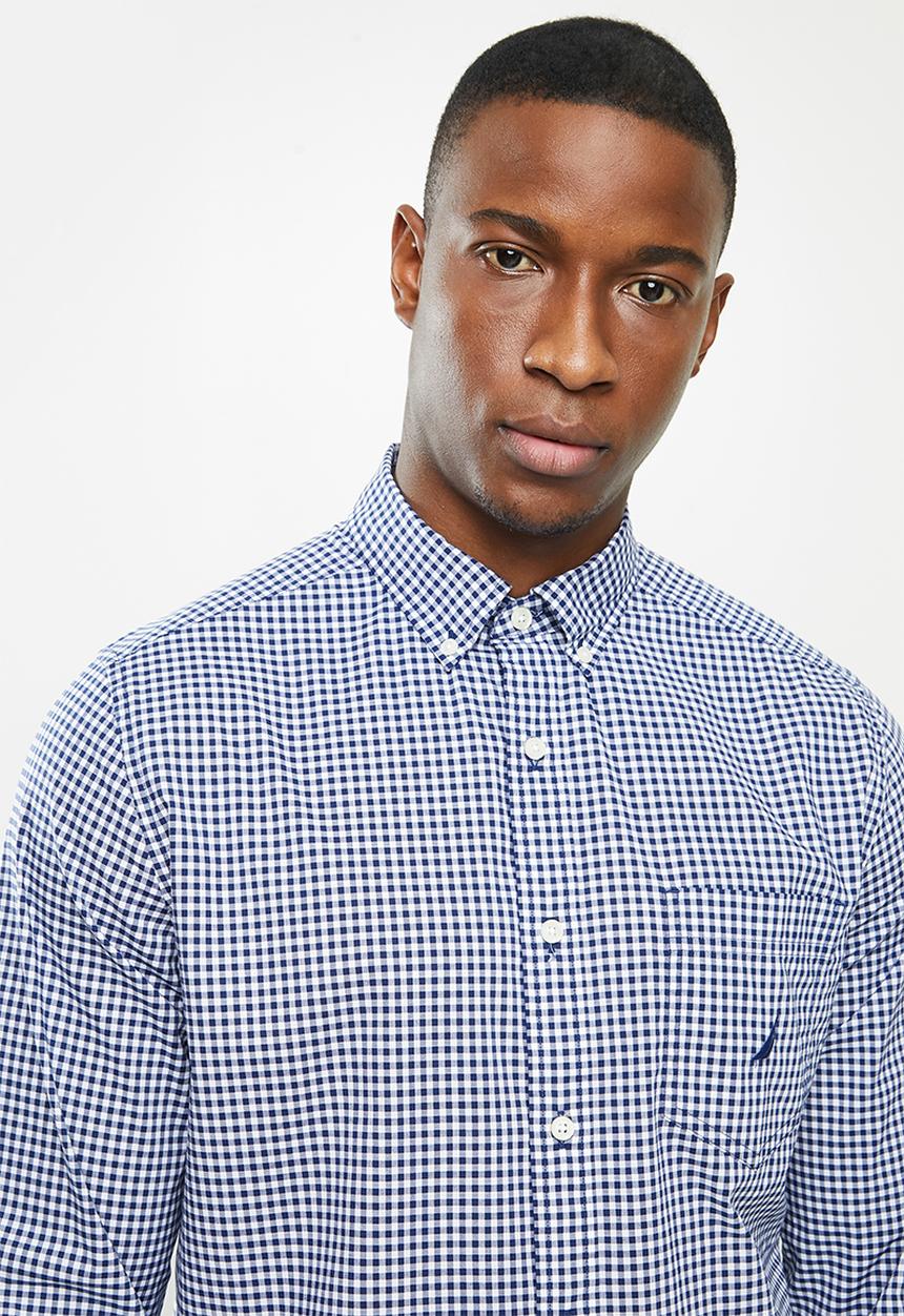 Nautica - Gingham plaid shirt - navy