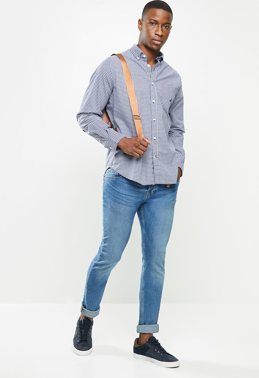 Nautica - Gingham plaid shirt - navy