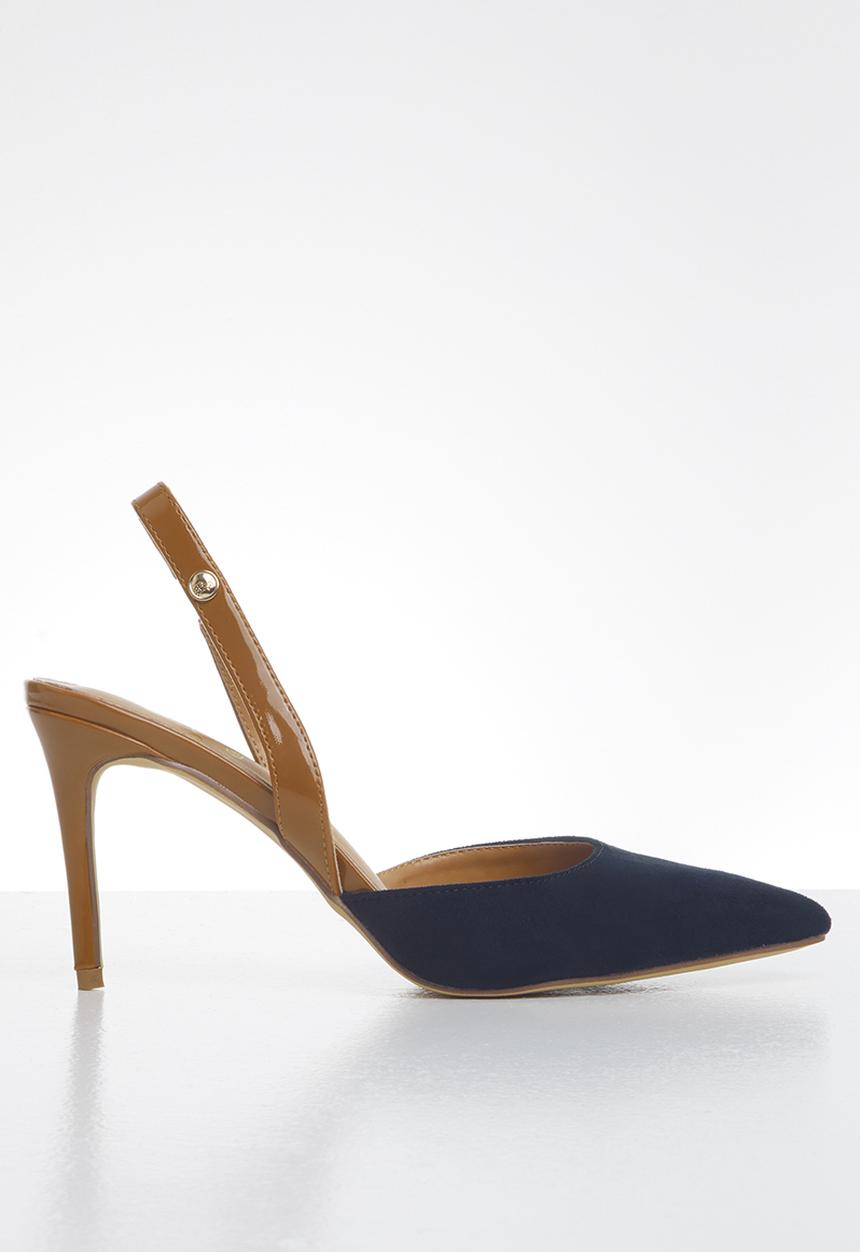 POLO - Amelia contrast slingback court - navy