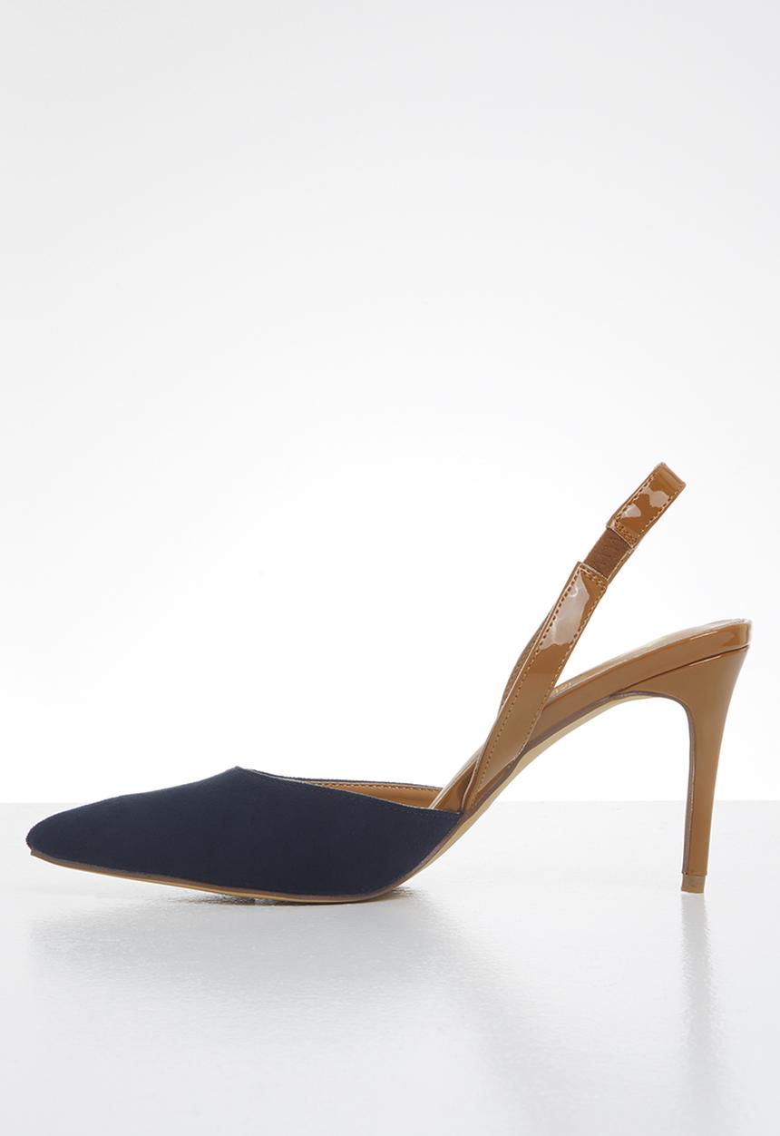 POLO - Amelia contrast slingback court - navy