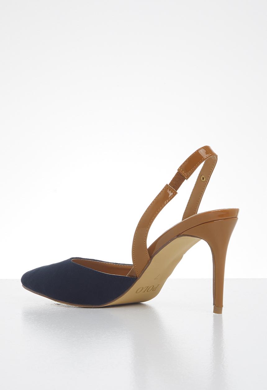 POLO - Amelia contrast slingback court - navy