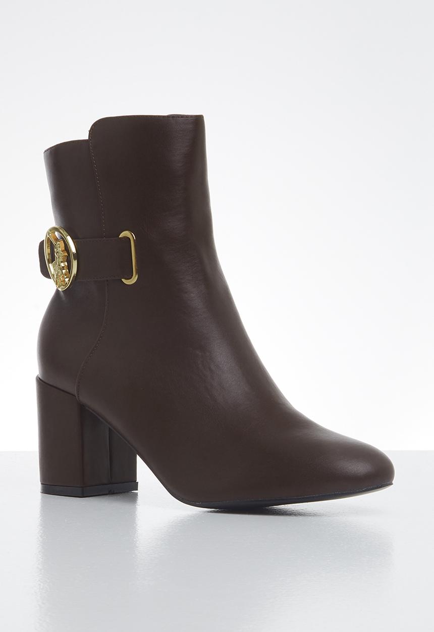 POLO - Demi polo high heel ankle boot - brown