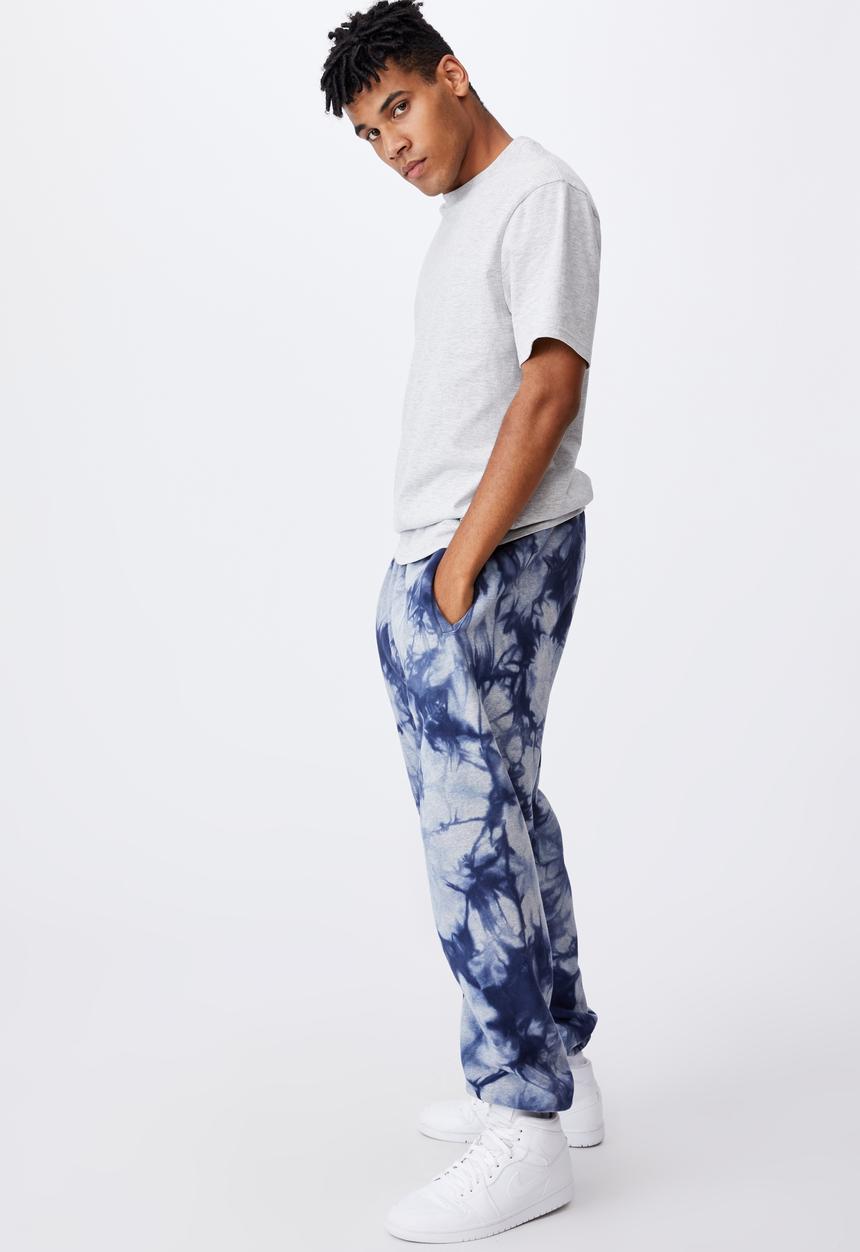 Factorie - Relaxed tie dye trackpant - navy blue tie dye