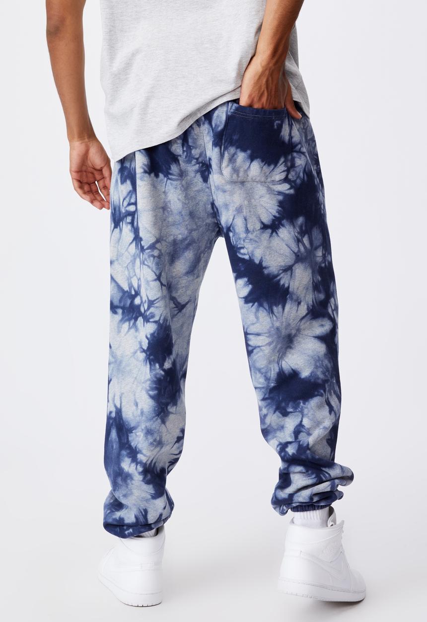 Factorie - Relaxed tie dye trackpant - navy blue tie dye