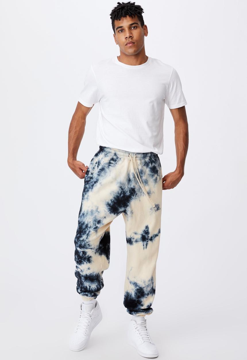 Factorie - Relaxed tie dye trackpant - bleached inferno tie dye