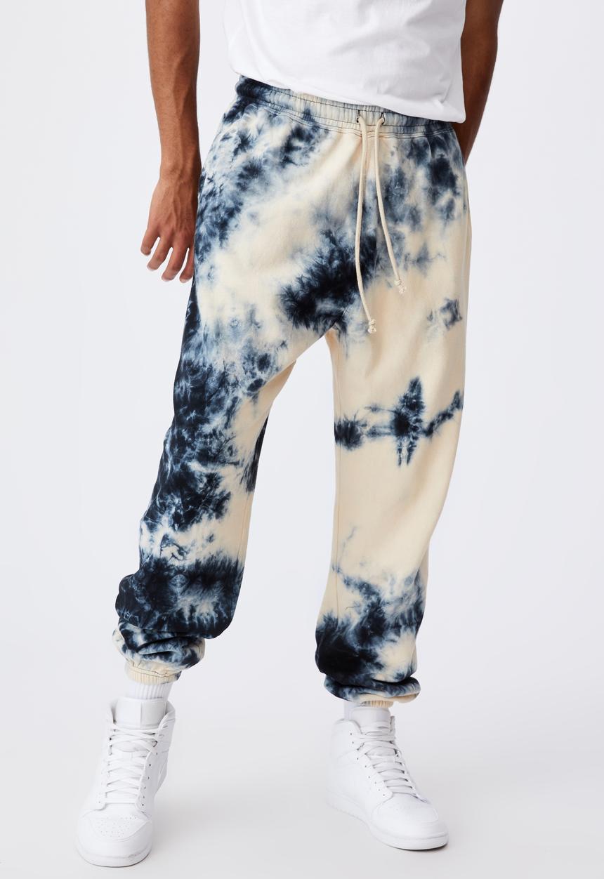 Factorie - Relaxed tie dye trackpant - bleached inferno tie dye