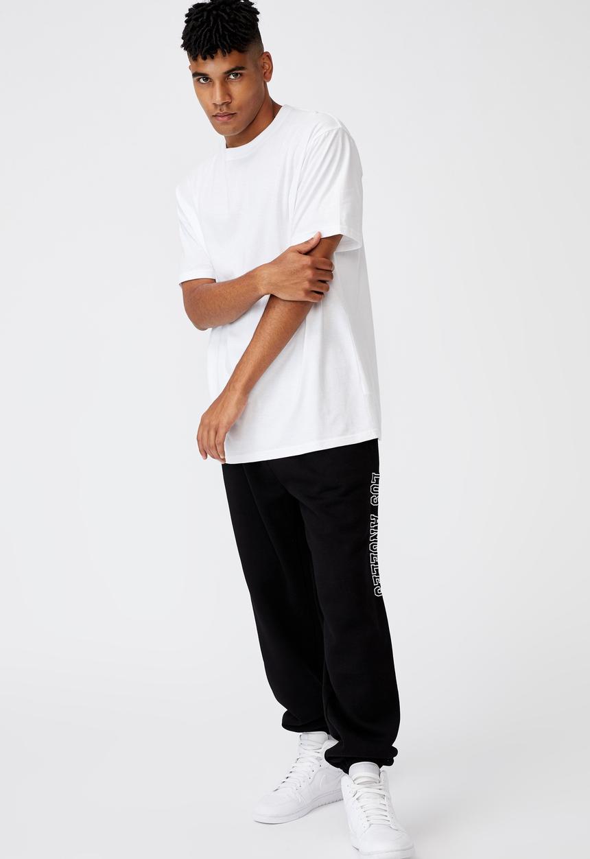 Factorie - Relaxed graphic trackpant - black