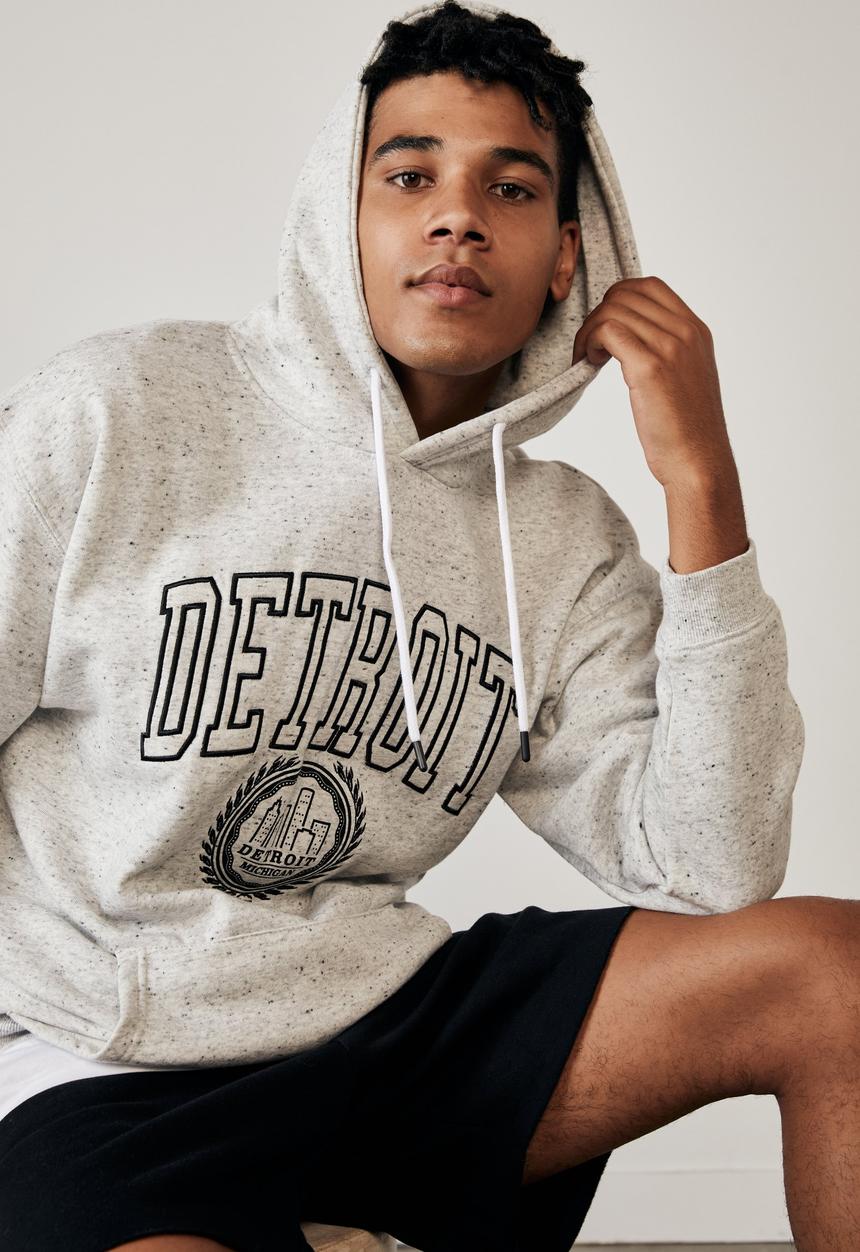 Factorie - Elite oversized hoodie - grey marle fleck
