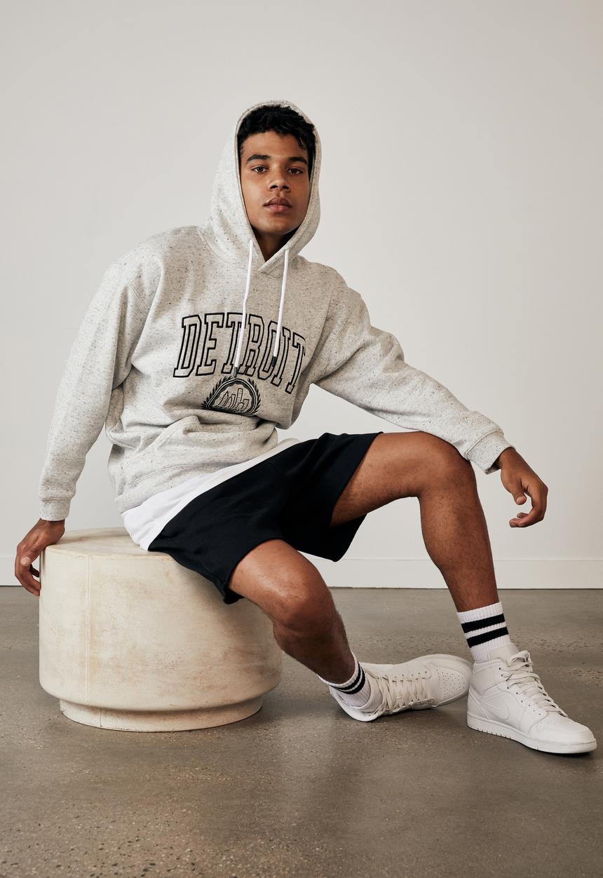 Factorie - Elite oversized hoodie - grey marle fleck