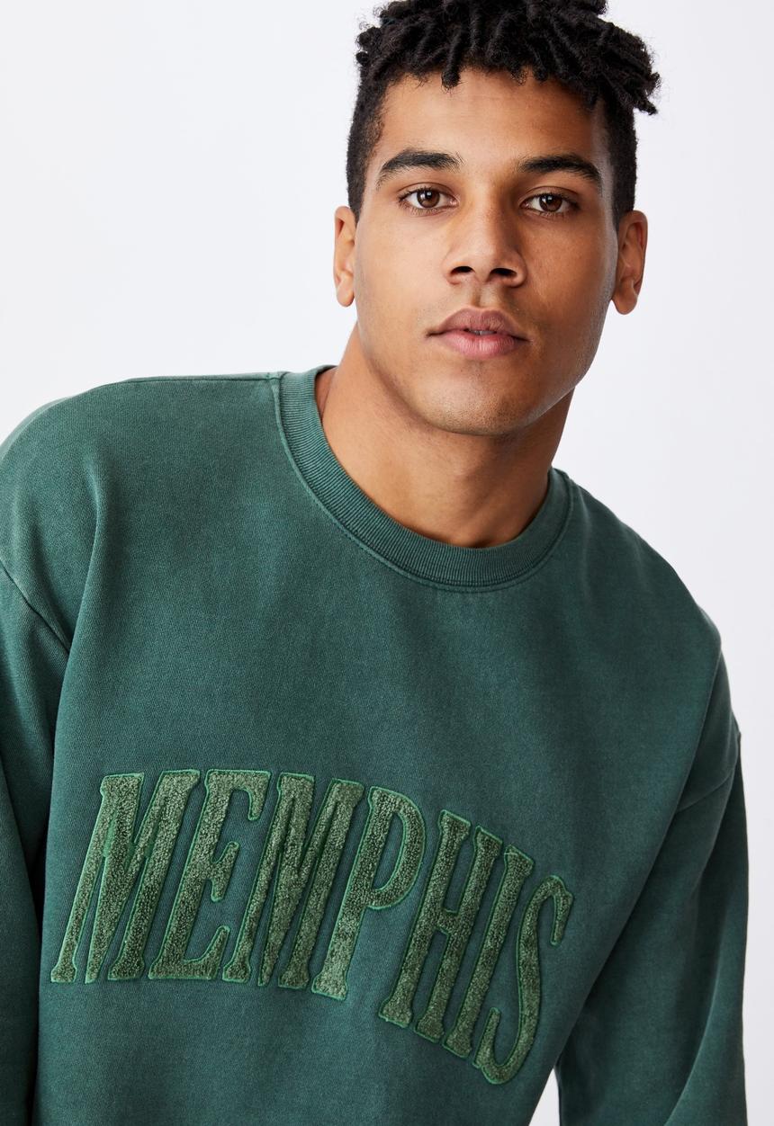 Factorie - Elite oversized crew - washed forest pine