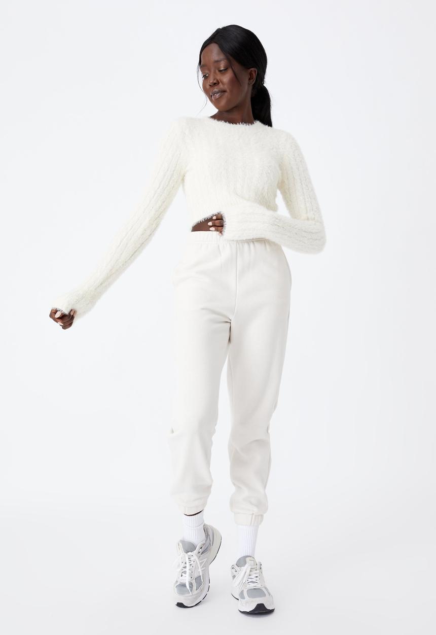 Factorie - Super high rise trackpant - ivory