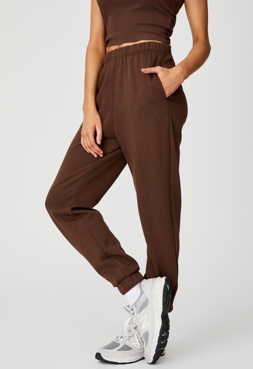Factorie - Super high rise trackpant - chocolate