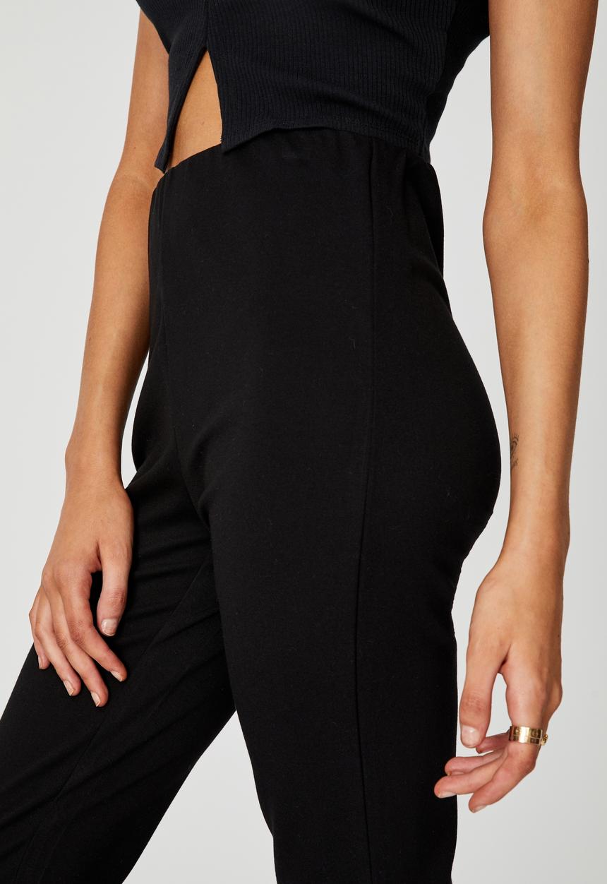Factorie - Side split pull on pant - black