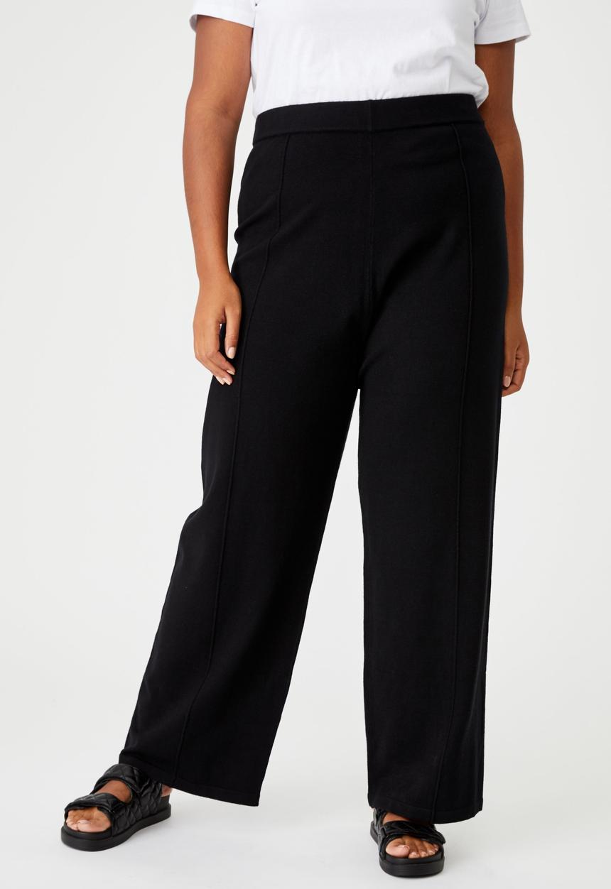 Cotton On - Curve soft knit pants - black