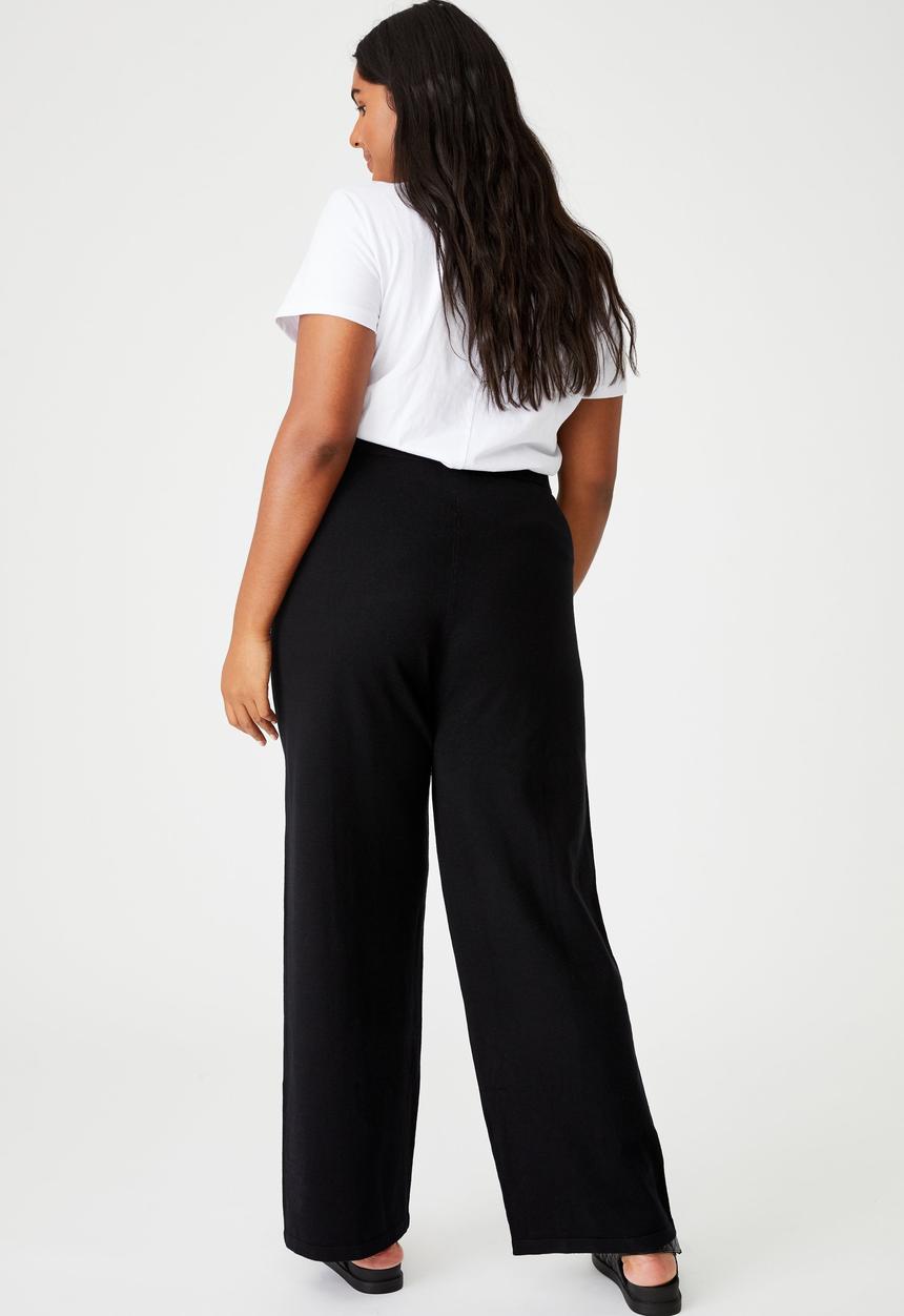 Cotton On - Curve soft knit pants - black