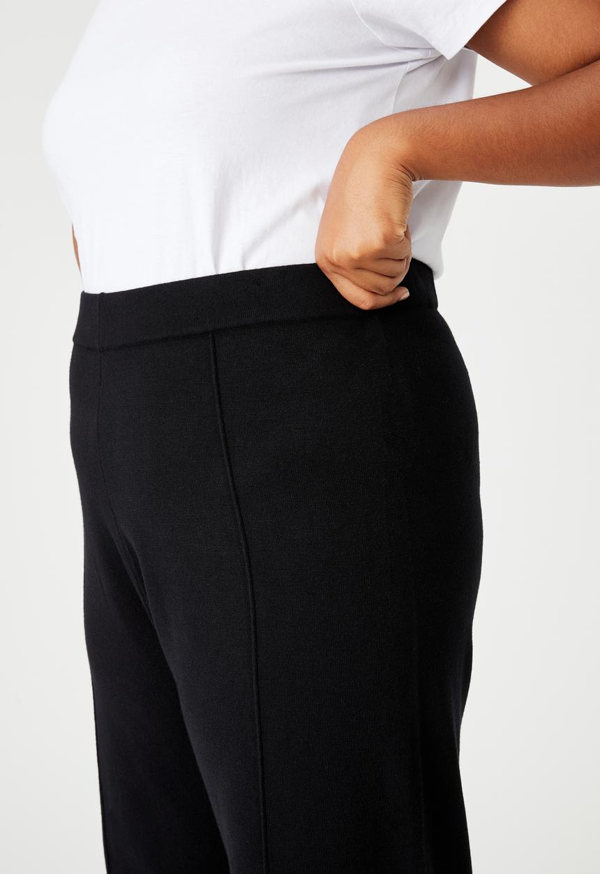 Cotton On - Curve soft knit pants - black