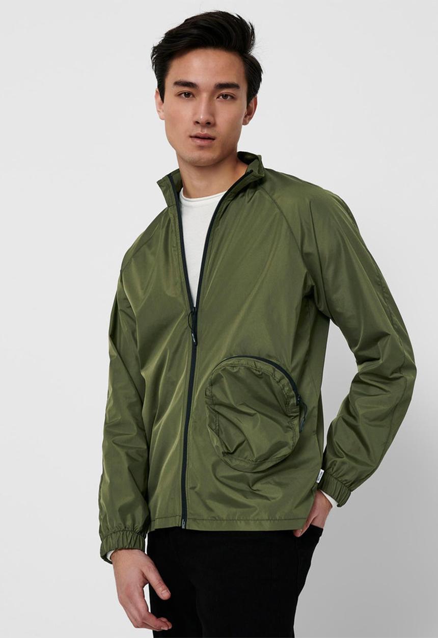 Only & Sons - Onsbenton reg full zip jacket - olive night