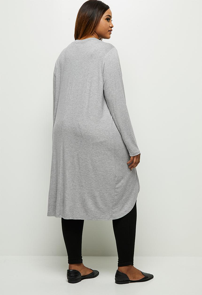 edit Plus - Wrap front tee - grey 