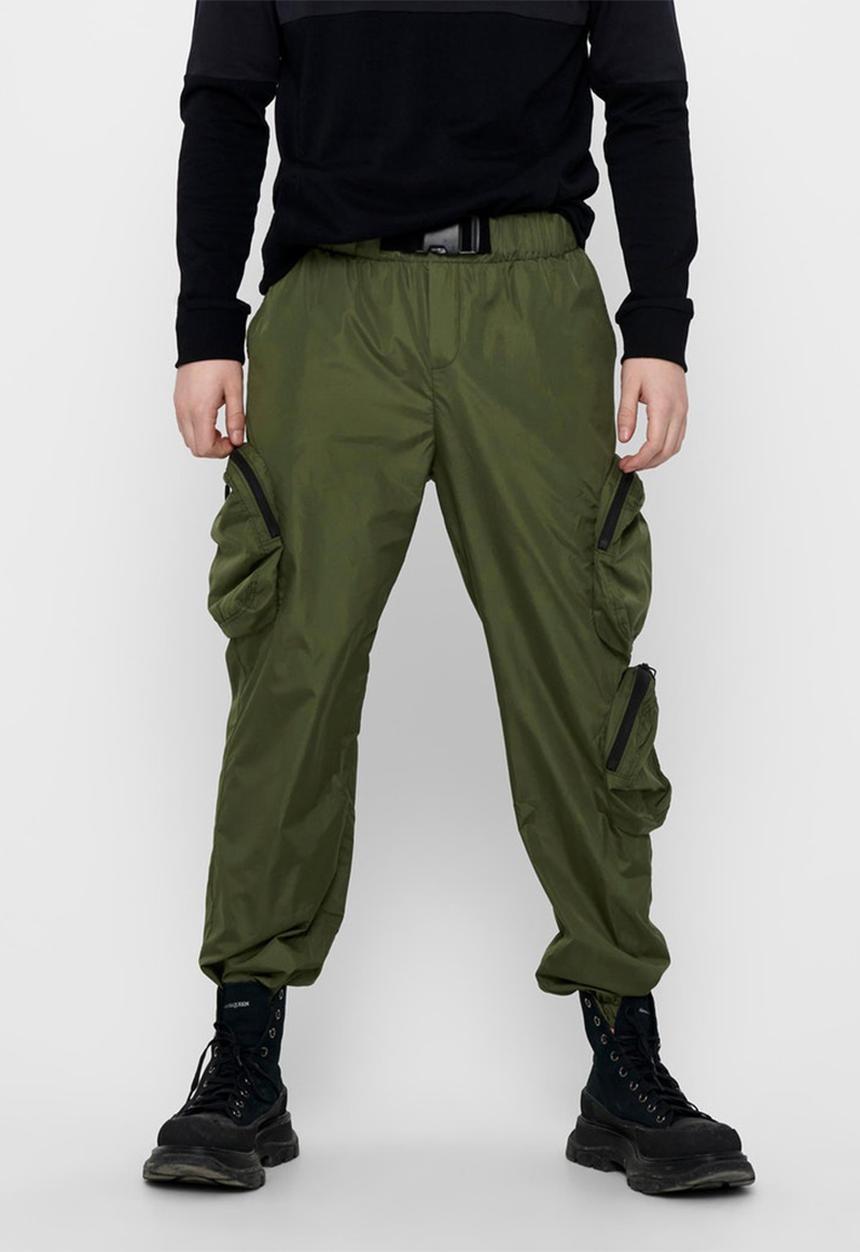 Only & Sons - Onsbenton life reg pocket sweat pants - olive