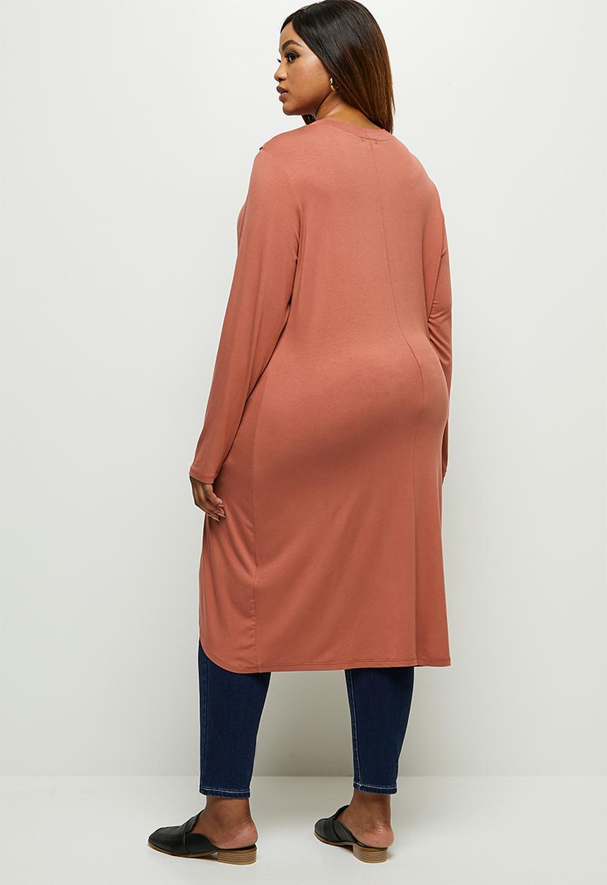 edit Plus - Wrap front tee - burnt orange 