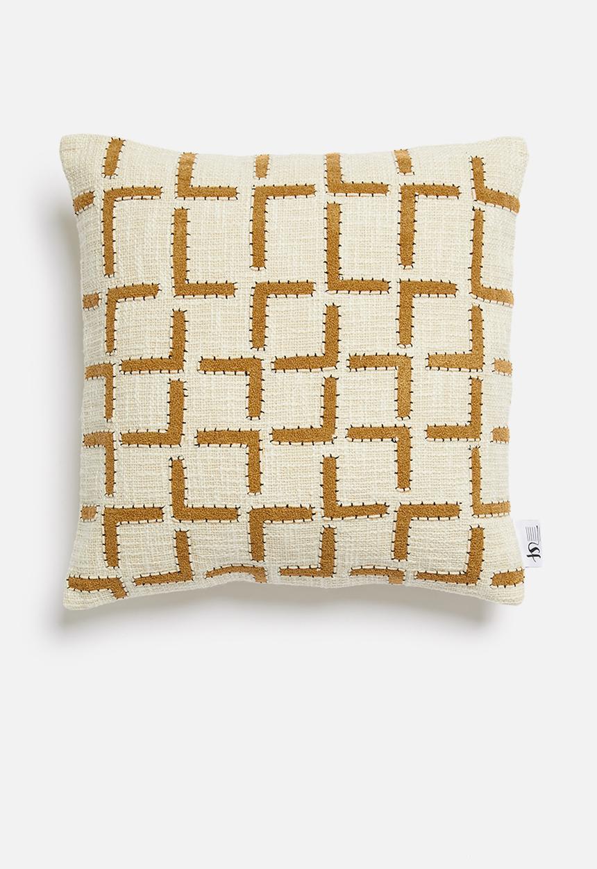 Sixth Floor - Arden cushion cover - mustard & natural